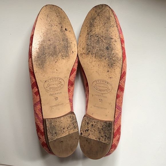 Stubbs & Wooton size 10 pink/red/orange needlepoint slipper style shoe - Picture 2 of 3